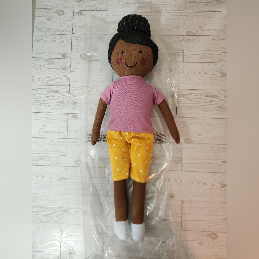 Pillowfort Plush Girl Doll Pillow Purple Top & Yellow Pants NWT